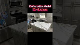 Calacatta Gold QLuxe Quartz Kitchen Countertop qluxe quartz kitchen countertop shorts [upl. by Rona]