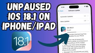 How To UnPaused iOS 181 Update On iPhone Or iPad [upl. by Akoyin]