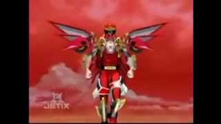 Red Battlized Ranger Flight Mode Transformation Battlizer  Ninja Storm  Power Rangers Official [upl. by Soni]