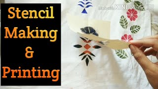 DIY Handmade Stencil Making amp Printing l Easy Paper Stenciling at home l Stencil Printing at home [upl. by Wojcik]