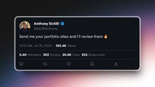 Dev YouTuber Roasts My Nextjs Portfolio Site  AnthonySistilli [upl. by Trudy]