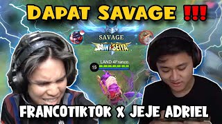 DAPAT SAVAGE ❗️❗️ Franco Tiktok mabar sama JejeAdriel20 di awal season [upl. by Nnaytsirk]