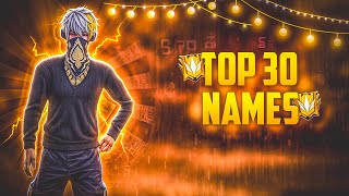 TOP 30 ATTITUDE NAMES FOR FREE FIRE 🤩  UNIQUE NAMES FOR FREE FIRE BEST NICKNAMES 🤩 FOR FREE FIRE [upl. by Ecyar]