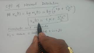 cgf of Normal distribution Cumulants and Moments of Normal distribution  BSc Statistics [upl. by Ferro519]