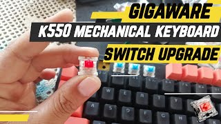 Gigaware K550 Outemu Reds Soundtest [upl. by Burdelle899]