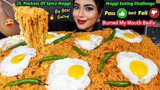 Eating 25 Packets Spicy Maggi Noodles Eating Challenge Indian Street Food ASMR Eating Mukbang Video [upl. by Darline]