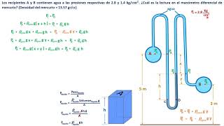 10 Presión manométrica Ejercicio 1 Manómetro diferencial de mercurio [upl. by Aehc]