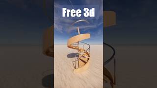 Spiral wooden staircase  free 3d model for interior design [upl. by Doria507]