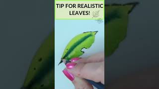 EASY Watercolor Pencils Tip for Realistic Leaves [upl. by Ettelloc]