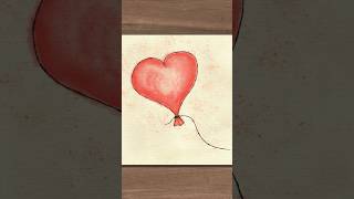 Watercolor Easy Step by Step Doodle Balloon Heart Drawing [upl. by Serg225]