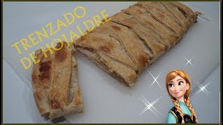 Trenzado de hojaldre con jamón york y queso El trenzado dorado [upl. by Adiuqram]