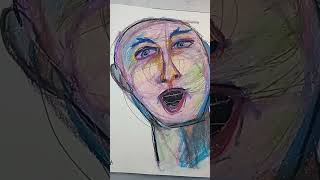 quotMadquot oil Pastels shorts youtubeshorts art [upl. by Tildi527]