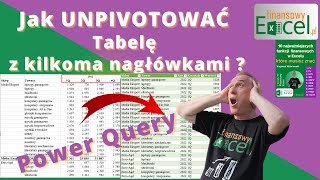 144 Jak wykonać odpiwotowanie tabel z wieloma nagłówkami Unpivot za pomocą Power Query [upl. by Luemas]