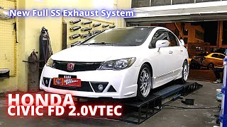 New Full SS Exhaust System  HONDA CIVIC FD 20 VTEC [upl. by Arol]