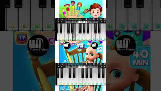 The FINGER FAMILY Song Vs JOHNY JOHNY YES Papa Song  Easy Piano Tune shorts [upl. by Hervey974]