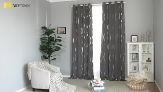 NICETOWN Foil Print Blackout Curtains [upl. by Templa548]