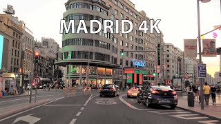 Madrid 4K  Driving Downtown  Spain [upl. by Suoicserp409]