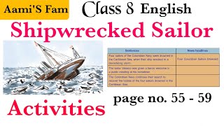 Class 8EnglishShipwrecked sailors  Activities [upl. by Nortad]