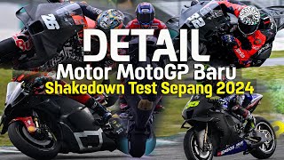 MOTOGP  DETAIL MOTOR BARU SEMUA PABRIKAN DI SHAKEDOWN TEST SEPANG 2024  tmcblog [upl. by Aay]