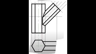 How to Construct the Interpenetration of a Two Hexagon Pipe Joining each other at 45 degrees [upl. by Lu]