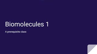 Biomolecules Lecture 1 Basic Biochemistry of Carbohydrates [upl. by Anilev]