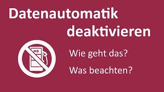 Datenautomatik deaktivieren in 5 Minuten Wie geht das [upl. by Kramal44]