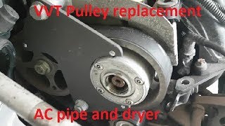 Renault Megane K4M760 VVT pulley replacement and some AC work [upl. by Nyvlem730]