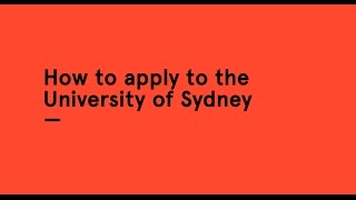 How to apply to the University of Sydney [upl. by Charron]