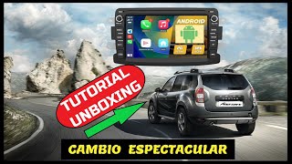 Cómo CAMBIAR la pantalla en Dacia DUSTER CarPlay o Android auto con AWESAFE Unboxing e Instalación [upl. by Seyler]