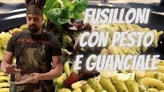 Ricetta Fusilloni di Gragnano con Pesto e Guanciale  Ep12  Maxsterchef [upl. by Mannie]