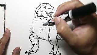 Pencil Playtime Creating an Easy TRex Drawing [upl. by Ahsiekyt318]