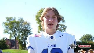 Gilmour Academy Lancers QB Cooper Panteck after their 440 win over Cleveland CC [upl. by Kynthia]