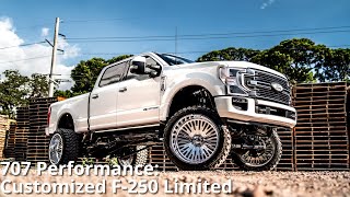 Customized 2022 Ford F250 Limited  8 Inch BDS Lift Kit  26x14in American Force Wheels [upl. by Nesral]