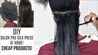 HOW TO SILK PRESS on 4G NATURAL Hair AT HOME CHEAP NO FRIZZ NO DAMAGE TESTING NEW FLAT IRON [upl. by Utta]