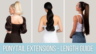 Ponytail Hair Extensions Length Guide  ZALA Hair Extensions [upl. by Arodal]