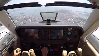 Beech Baron G58  SBRJ Cockpit View [upl. by Velick]