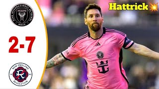 Messi Super Hattrick Freekick 90⚽️💥Inter Miami vs New England 72 Highlights ampAll Goals 2024 Messi [upl. by Enelyw84]