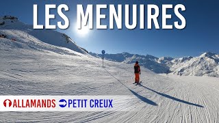 Skiing red and blue pistes Allamands and Petit creux in Les Menuires Les 3 Vallées [upl. by Niwhsa]