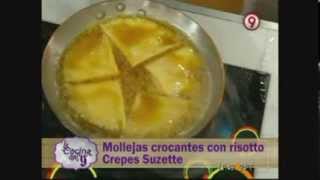 Mollejas crocantes con risotto y crepes Suzette [upl. by Carree]