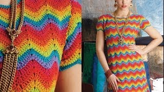 22 MissoniInspired Shift Dress Vogue Knitting Crochet 2014 [upl. by Reteip]