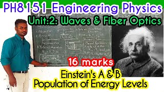 23 Einsteins A and B  Population of Energy Levels  16 marks  Unit2  VIP [upl. by Laney]