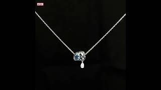 GIGAJEWE Total 28ct White Solid Gold 9K14K18K Necklace 759 MM Cloud cut Natural Blue Color [upl. by Lerner593]