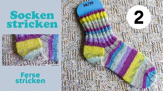 Socken stricken Ferse  Größe 3643  Socken stricken einfach  Maschenschäfchen Socken stricken [upl. by Yate]