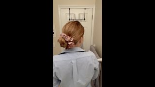 Scrunchie hair bun you can do in 1 minute [upl. by Nita99]