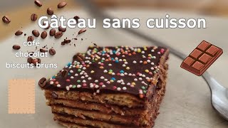 Gâteau sans cuisson biscuits chocolat café [upl. by Calvinna]