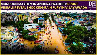 Andhra Pradesh floods  Drone visuals Monsoon chaos in AP  Vijayawadas shocking rain impact [upl. by Elston]