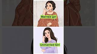 Married Girl🆚 Unmarried Girltrending fashion youtubeshorts shorts [upl. by Inol266]