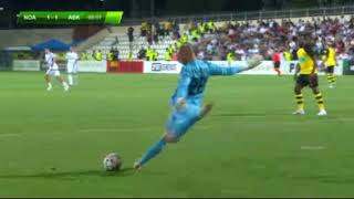 Goalkeeper Ognjen Čančarevič score goal agains AEK  06082024 [upl. by Ytineres]