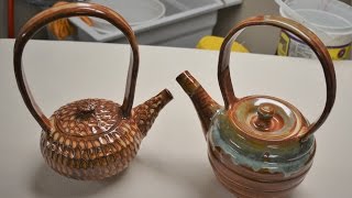 How to throw and trim a teapot two types of lids and a spout with assembly on the potters wheel [upl. by Nya141]