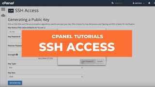 cPanel Tutorials  SSH Access [upl. by Melnick]